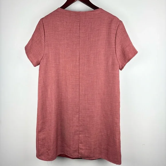 Lulus Women’s Poppy Rust V-Neck Shift Dress Pockets Chic Business Preppy Small - Picture 10 of 11